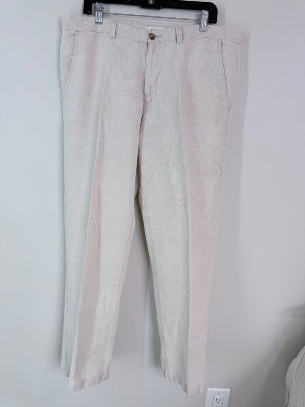 Old Navy Mens100% Linen Beige Pants Size 36x34 Lightweight Casual Wear - Picture 2 of 9
